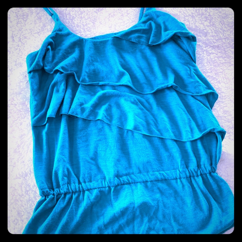 Cute ruffle tank.